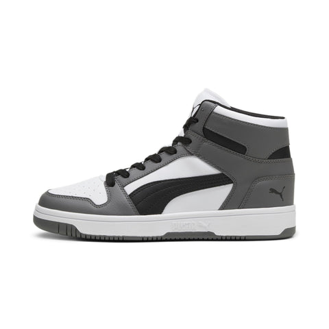 PUMA Mens Rebound Layup Sneaker, PUMA Mens White-PUMA Mens Black-Cool Dark Gray, 8