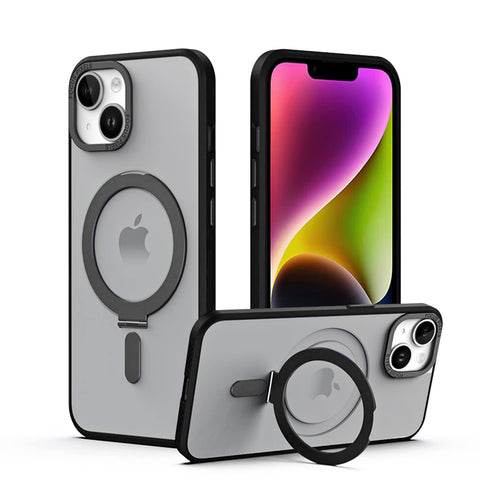 TECHGEAR iPhone 14 Pro Stand Case [Fusion Armour Ring] Premium Hybrid Tough Rugged Protective Magnetic Kickstand Case, Compatible with MagSafe Case for iPhone 14 Pro 6.1" - Black
