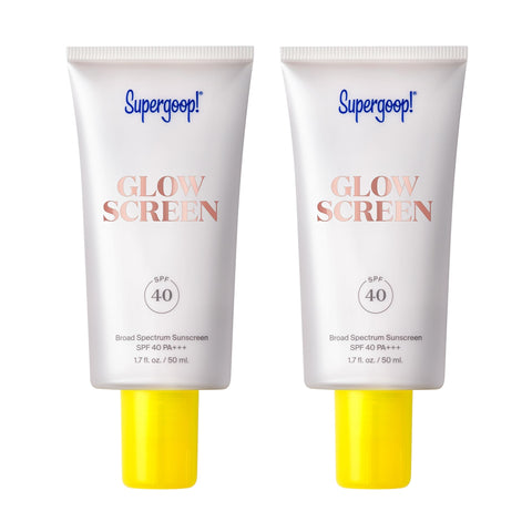 Supergoop! Glowscreen (SPF 40) - 1.7 fl oz, Pack of 2 - Glowy Primer + Broad Spectrum Sunscreen - Helps Filter Blue Light - Boosts Hydration with Hyaluronic Acid, Vitamin B5 & Niacinamide