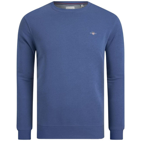 GANT Men's Reg Shield C Neck Sweatshirt, Vintage Blue, L