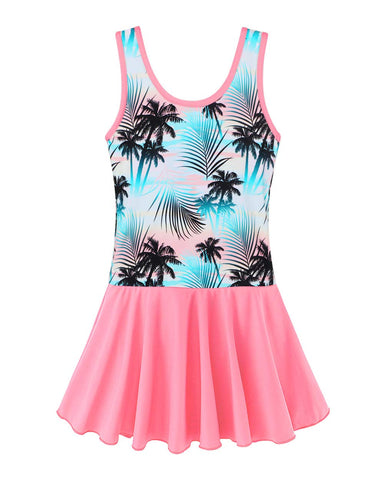 BAOHULU Toddler Girls Swimsuit One Piece Cute Floral Dress Swimwear 3-8 Years S283_CocoTree_152/158
