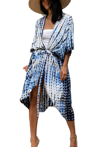 YouKD Bohemian Kimono Long Sleeve Cardigan Beach Swimsuit Cover Up Maxi Dress for Women