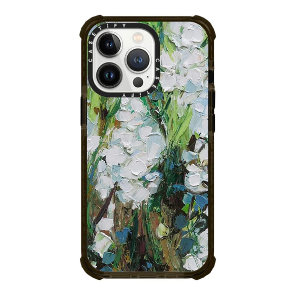CASETiFY Ultra Impact Case for iPhone 13 Pro - Wild Squill Flowers - Clear Black