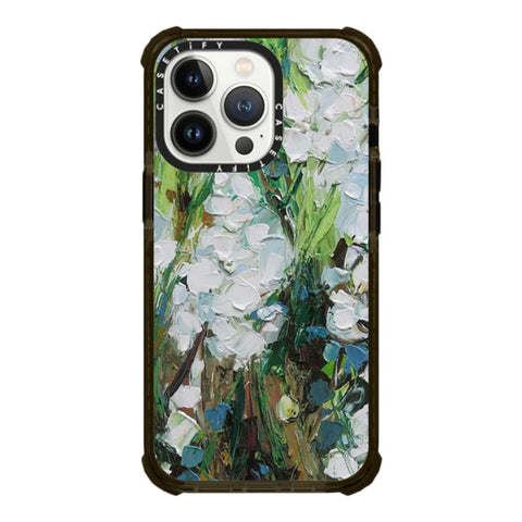 CASETiFY Ultra Impact Case for iPhone 13 Pro - Wild Squill Flowers - Clear Black