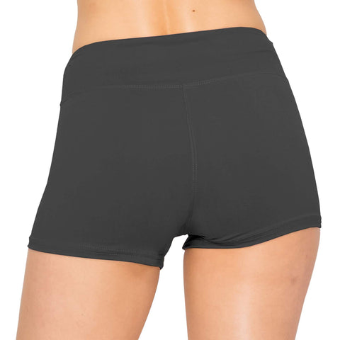 ALWAYS Women Workout Yoga Shorts - Premium Soft Solid Stretch Cheerleader Running Dance Volleyball Short Pants Charcoal 2 S