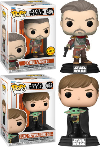 Funko Timmy in The Boba Outfit Chase Rare POP! Star Wars Mandalorian Bundle: Cobb Vanth 484 Chase Rare + Luke Skywalker W/ Grogu (2 Pops)