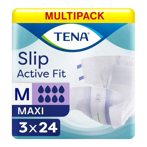 Multipack 3X TENA Slip Active Fit Maxi Medium (3270ml) 24 Pack Incontinence Protection