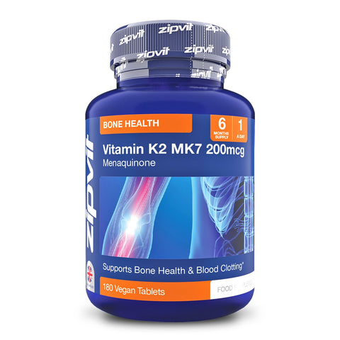 Zipvit Vitamin K2 MK7 200mcg, High-Strength, 6-Month Supply, 1-a-Day, 120 Tablets, Vegan Supplement for Heart Health & Strong Bones