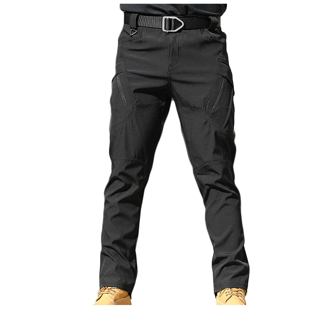 Bestgift Outdoor Pants Casual Straight Leg Cargo Pants Men's Long Pants Black IX9 L