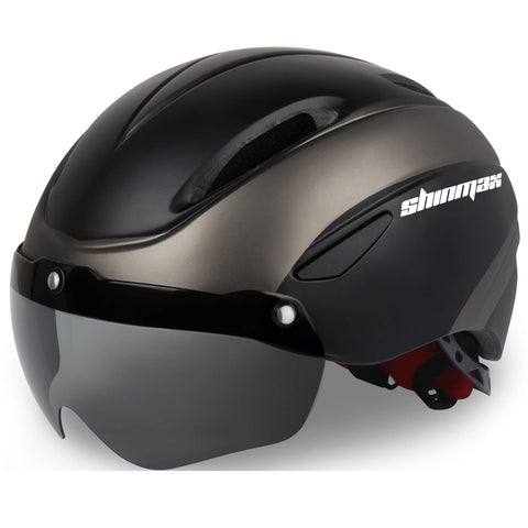 Shinmax Bike Helmet Men Women Cycle Helmet CE Certified Cycling Helmet with Detachable Magnetic Goggles Visor Adult MTB Helmet Adjustable Bicycle Helmet Road Safety Protection Ski Snowboard 57-61 cm