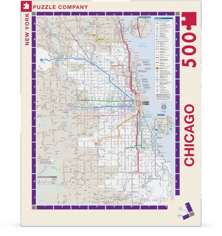 New York Puzzle Company - Transit Maps Chicago Transit Map - 500 Piece Jigsaw Puzzle