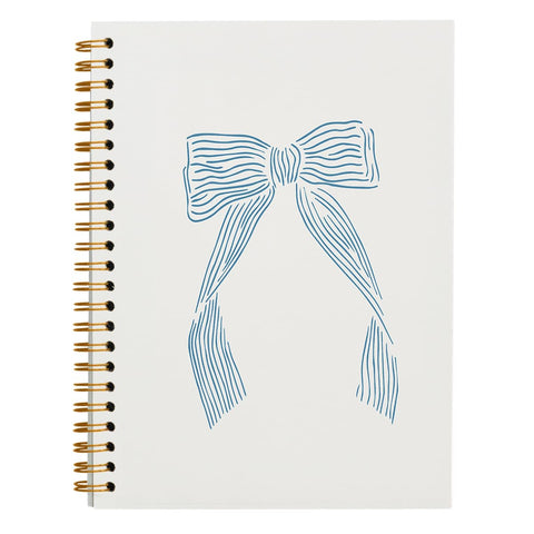 FLVGE Bow Notebook Journal, Retro Bowknot Bow Spiral Notebook, Coastal Granddaughter Aesthetic College Ruled Hardcover Spiral Notebook Journal for Work Notes Journaling 5.5x8.3