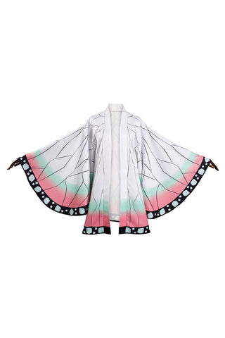 Haydory Women Kochou Shinobu/Agatsuma Zenitsu/Rengoku Kyoujurou Cloak Cosplay Costume Kimono Cape Robe Halloween Suit Adult, White 2, XS