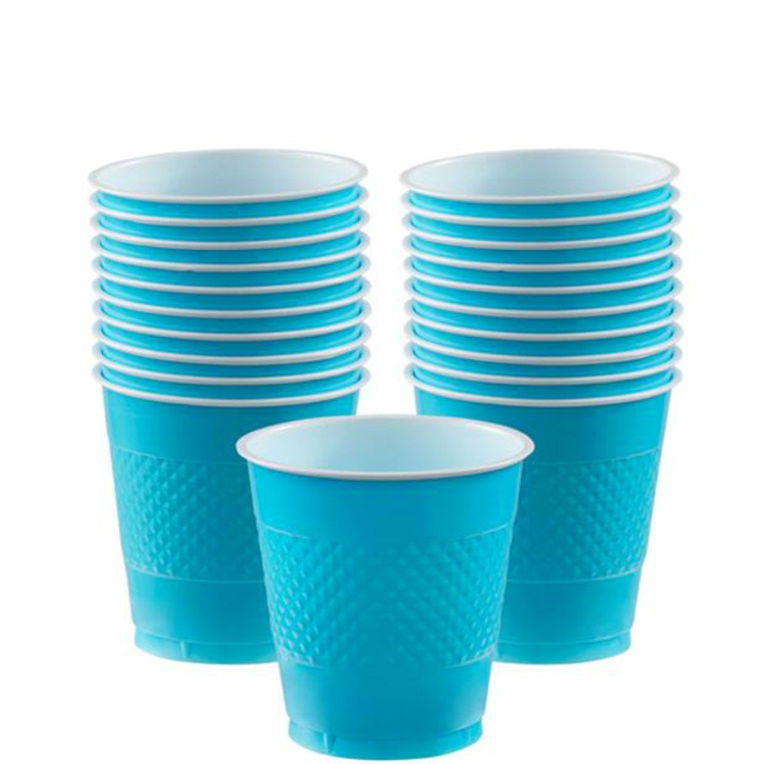 Amscan Caribbean Blue Party Plastic Cups, 9 Oz., 10 Pk.