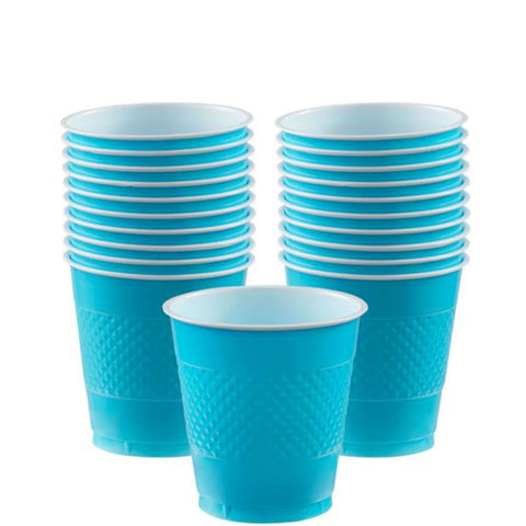 Amscan Caribbean Blue Party Plastic Cups, 9 Oz., 10 Pk.
