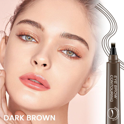 BINGBRUSH Eyebrow Pencil Micro 4 Point Ink Pen by Brow Stylist - Eye Makeup Lift & Snatch Eyebrow Pen Kits Long-Lasting Waterproof Natural Eyebrow Hair (1Pc 02# Dark brown)