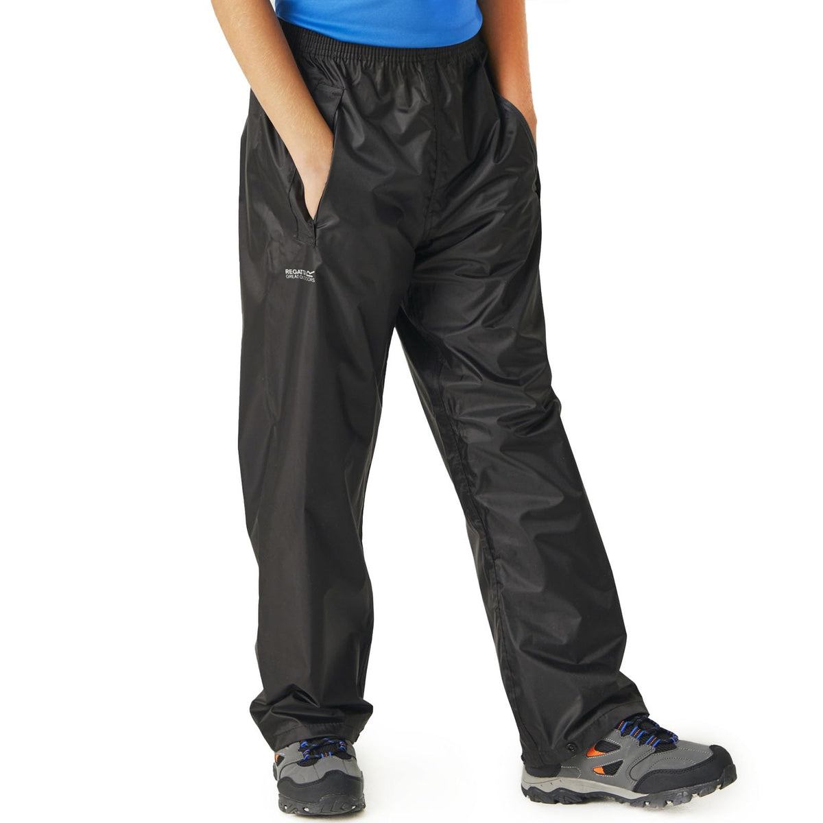 Regatta Kids Stormbreak Waterproof Overtrousers Black 5-6 Years