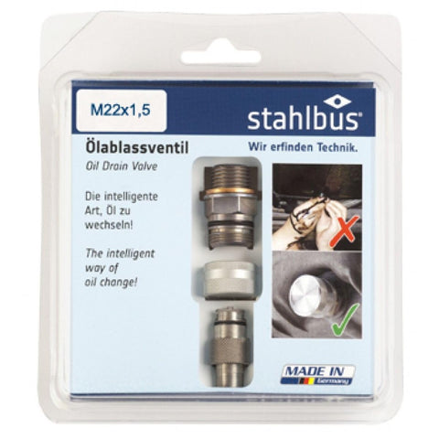 Stahlbus Ã–lablassventil M22x 1.5x12 mm Steel (Complete Set)