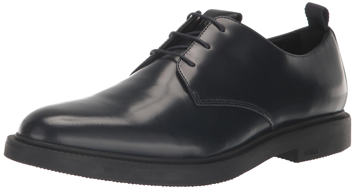 Larry Brush Off Leather Derby Dress Shoe Admiral Blue