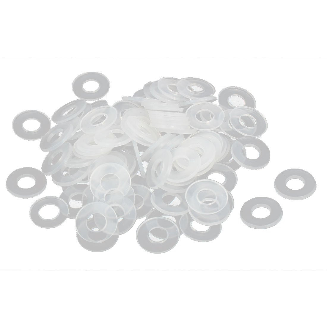 uxcell Plastic Flat Washers 11mm OD 5mm ID 1mm Thickness Sealing Gasket for Faucet Pipe Water Hose, White, Pack of 100