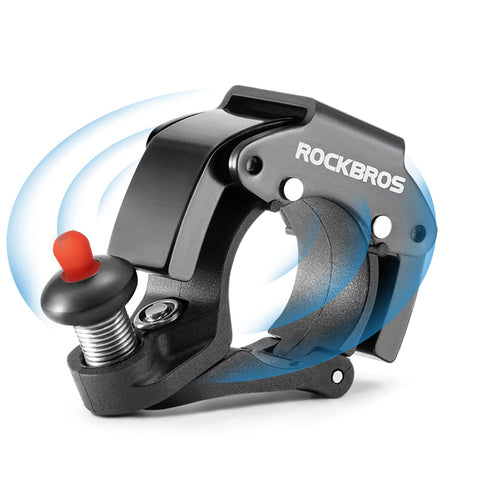 ROCKBROS Bike Bell Bicycle Bell Kids Adult Cycle Bell with Crisp Sound Lightweight Durable Rust-Resistant Small Bells Bike Accessories for Scooter MTB BMX Black
