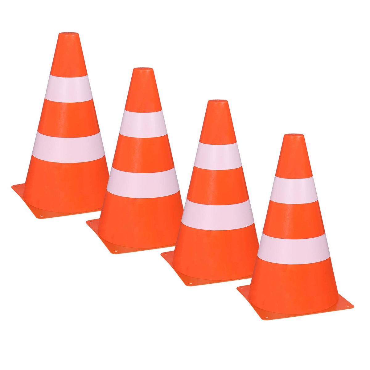 Idena 40085 - Pylons, Set of 4, Plastic Traffic Cones, for Sports, Outdoors, Slalom, Football, Approx. 24 x 13.5 cm, Orange, 4 Pylonen
