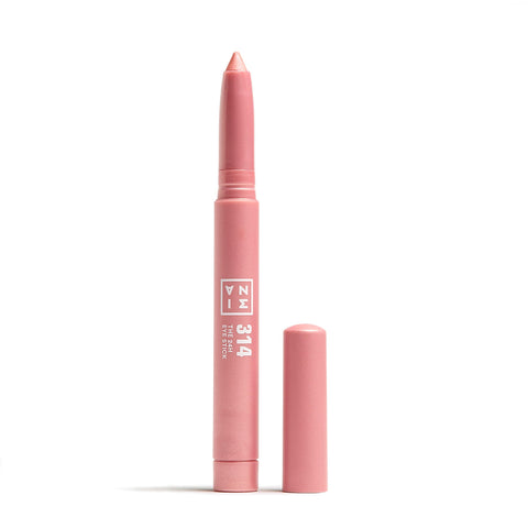 3INA The 24H Eye Stick - Creamy, Waterproof Formula - 2 In 1 Eyeshadow And Eyeliner - Highly Pigmented Shades - 24 Hour Long Lasting Wear - Metallic Finish - 314 Metallic Pink - 0.049 Oz