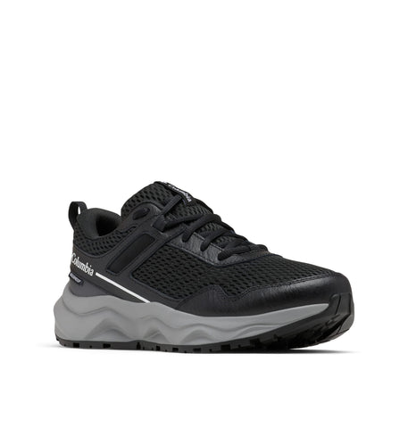 Columbia Women's Plateau Waterproof Hiking Shoe, Black/White, 9 Wide