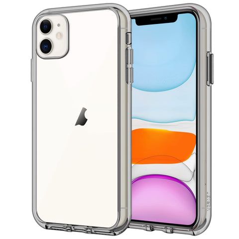 JETech Case for iPhone 11 6.1-Inch, Non-Yellowing Shockproof Phone Bumper Cover, Anti-Scratch Clear Back (Grey)