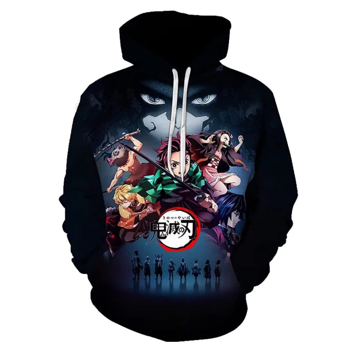 FIHTRY Demon Slayer Hoodie Anime Nezuko Zenitsu Tanjirou Pullover Hooded Sweatshirt Outfits For Unisex Cosplay,B,M