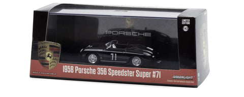 Greenlight 1:43 1958 Porsche 356 Speedster Super #71 Race Car 86538