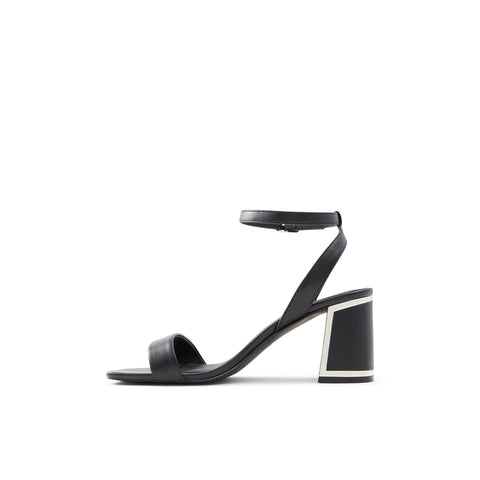 ALDO Women's LOTHERRAM Heeled Sandal, Black, 6.5
