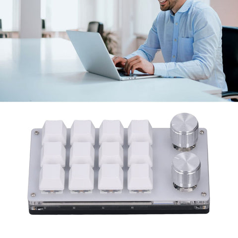 Leapiture Mini USB Keypad, 12 Key Multifunctional Gaming Shortcut Keyboard Programmable Keyboard One Handed Keypad with 2 Knob for Gaming