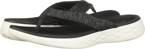 Skechers Women's On The Go 600 Thong Sandal Black/White 6 Wide