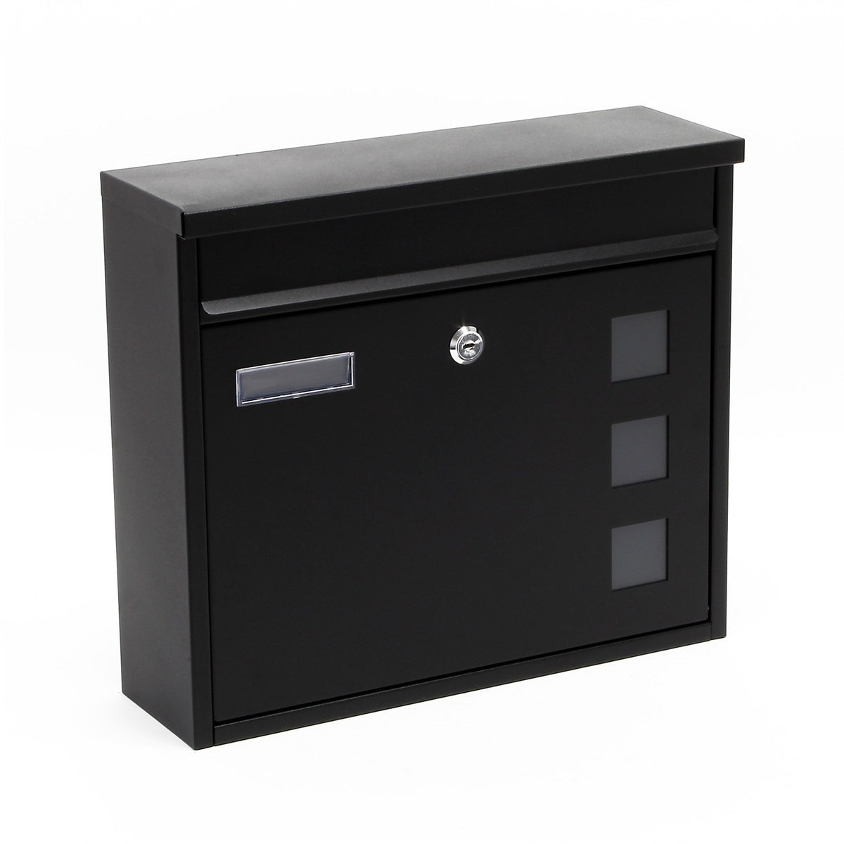 Design Mailbox V12 Black Letterbox Postbox Pillar Letter Mail Post Box