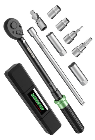 LLAVETR 3/8 Inch Torque Wrench 4-45ft.lb, Torque Wrench Spark Plug Set, Torque Wrench 9PCS for Moto, Engine Repair and Maintenance