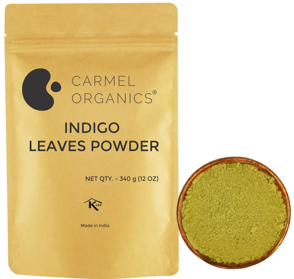 CARMEL ORGANICS Indigo Leaves Powder for Hair Colour | 340 GRAMS | No added preservatives.
