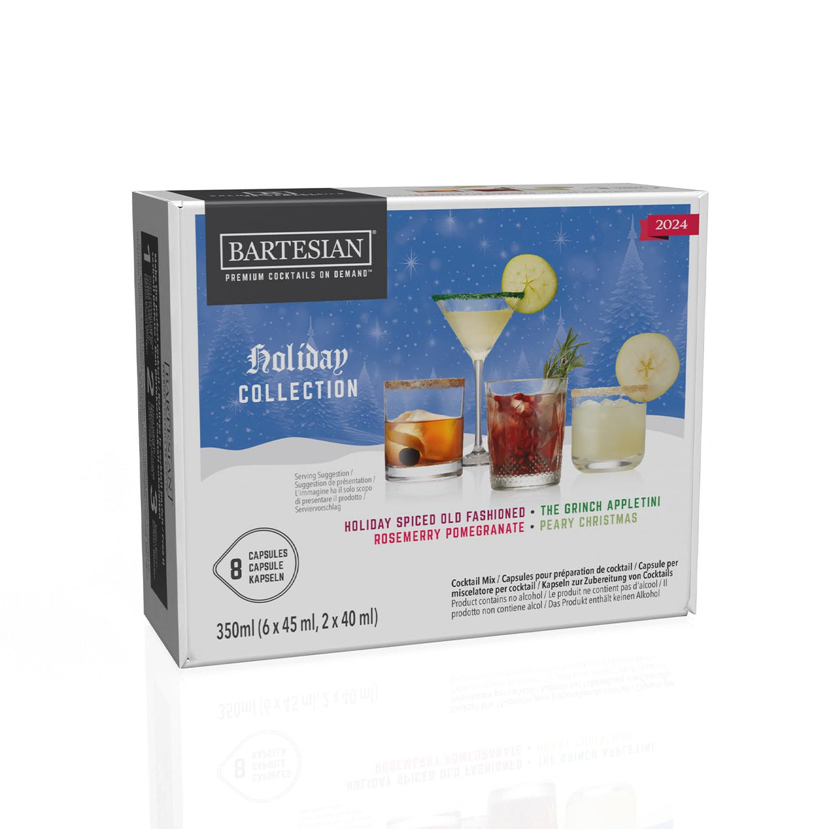 Bartesian Holiday Collection Mixer Capsules for Cocktail Machine - Home Bar Mixology Cocktails Mix Pod Capsule Set to Use with The Bartesian Cocktail Drink Maker Machine - Pack of 8