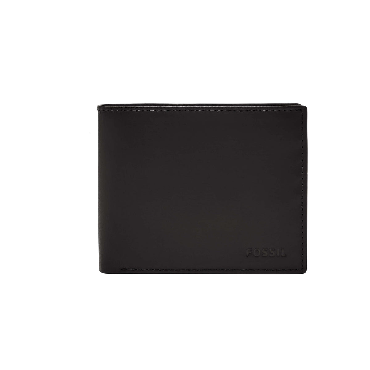 Fossil Men's Derrick Leather RFID-Blocking Bifold with Coin Pocket Wallet, Black, (Model: ML3687001)