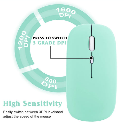 Bluetooth Rechargeable Mouse for Microsoft Surface Laptop go/go 2 / Laptop 3/4/5 Studio/Studio 2 Bluetooth Wireless Mouse Designed for Laptop/PC/Mac/iPad pro/Computer/Tablet/Android Teal