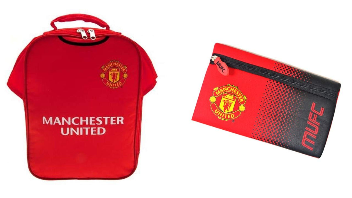 Manchester United Kit Lunchbag and Pencil Case School Set