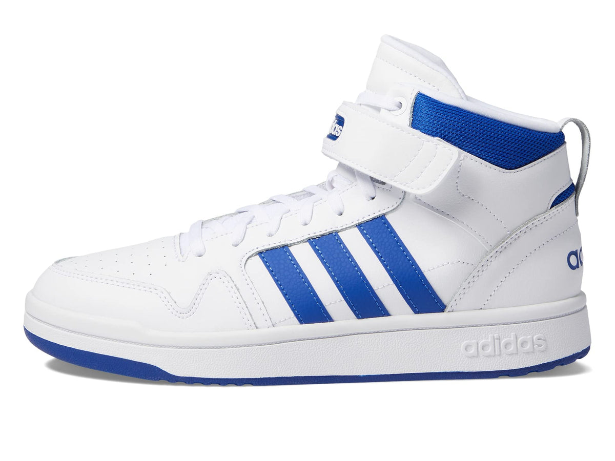 adidas Men's Postmove Mid Basketball Shoe, White/Team Royal Blue/Grey, 10 UK