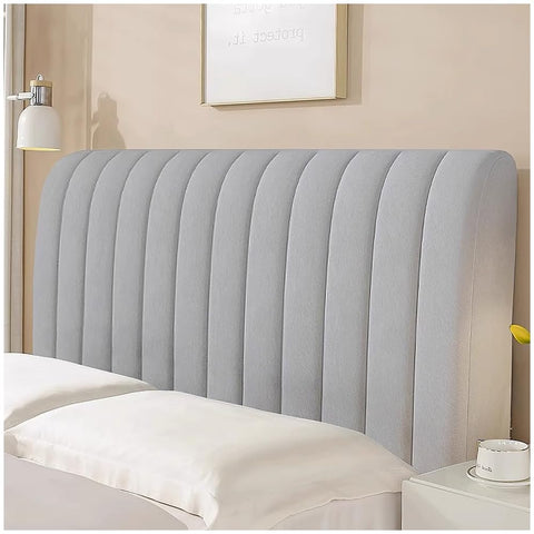 BlayaAdd Bed Headboard Cover Full Queen King Size, Quilted Headboard Slipcover Thicken Dustproof Headboard Padding Protector Cover for Bedroom Decoration (Light Grey, 150cm/59inch)