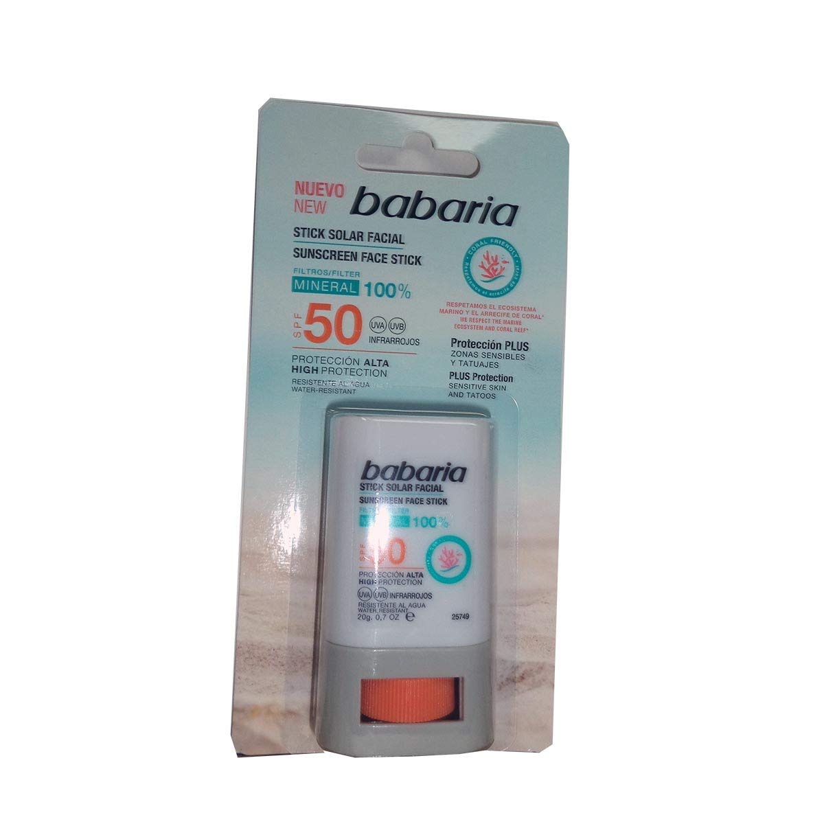 Babaria Unisex BABARIA SUNSCREEN STICK SPF50 20GR, Black, Only UK