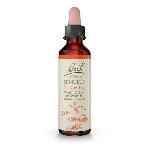 Bach Original Flower Remedies, Mimulus for Facing Fears, Natural Homeopathic Flower Essence, Holistic Wellness and Stress Relief, Vegan, 20mL Dropper