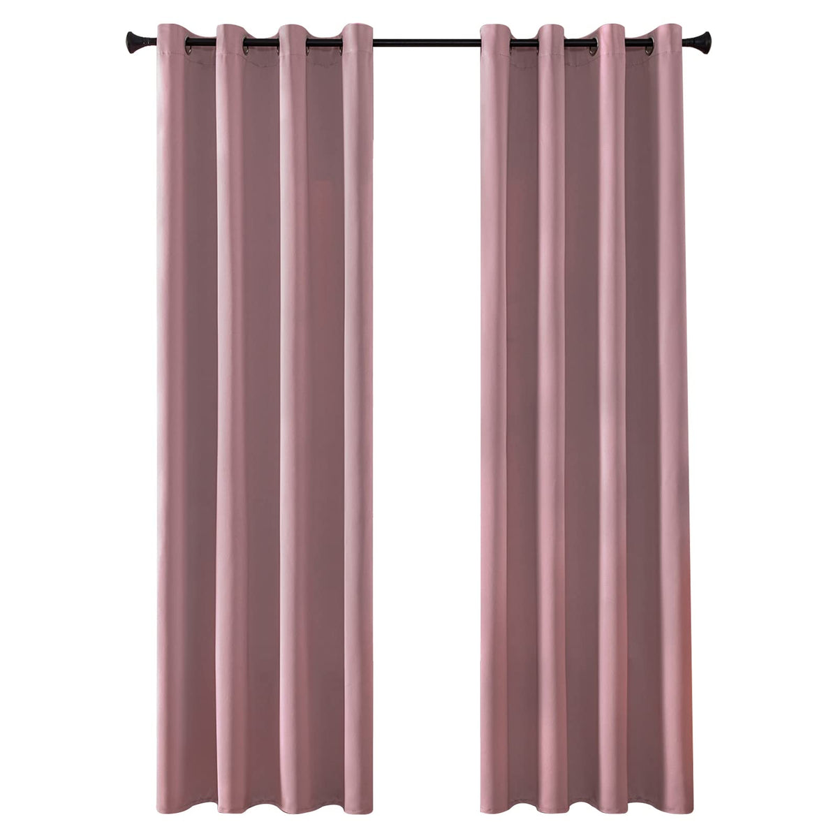 MRTREES Blackout Curtains Bedroom 90 Drop 2 Panels Blush Pink Eyelet Thermal Curtain for Living Room Soft Texture Window Treatments for Kids 66x90 Inch 167x228 CM