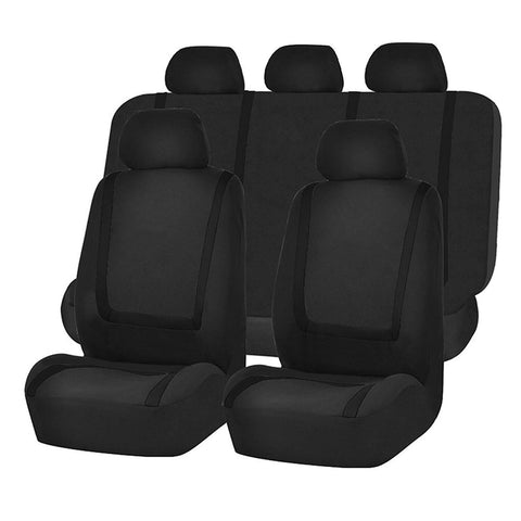 LUISAS Car Seat Covers Full Set for Toyota Fortuner 2015-2018,Full Surround Waterproof Breathable Comfortable Protector Set Accessories,A-full black