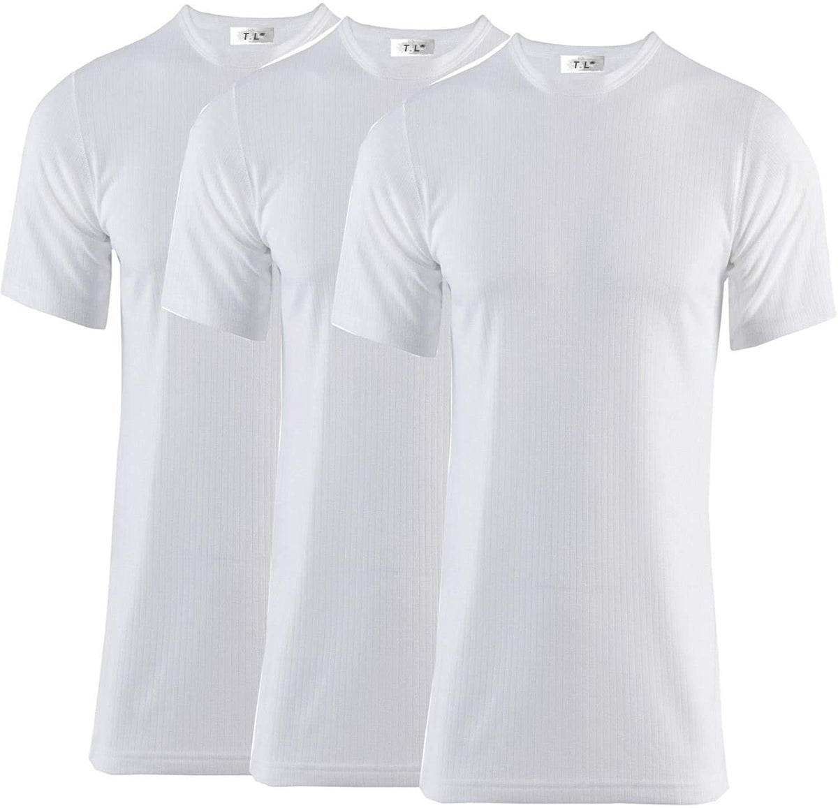 Thread Linens 3 Pack Mens Thermals T Shirt, Body Warmer Base Layer Thermal Underwear Mens Thermal Top for Men Size S-XXL (White, L)