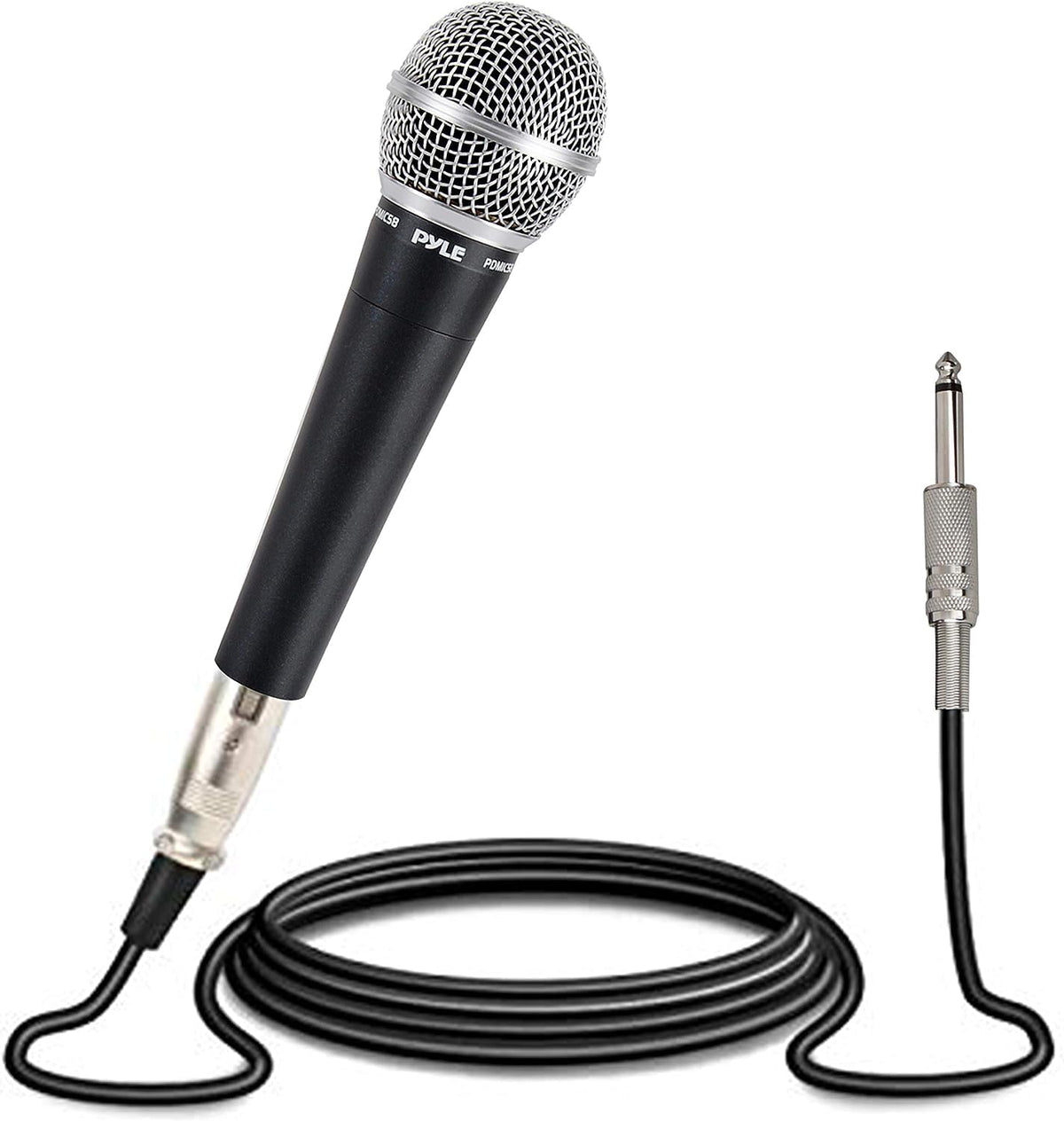 Pyle - Microphone, Handheld Mic, Dynamic Moving Coil Cardioid, microphone for singing, Unidirectional Includes 4.5m XLR Audio Cable to 6.35 mm Audio Connection Compatible for Speaker-Karaoke-Amp-Mixer