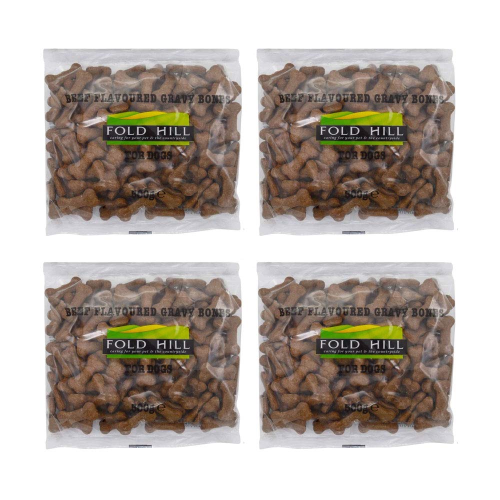 Fold Hill Dog Treats Gravy Bonibox Bones Biscuits Maintains Healthy Teeth 500g (4 Pack)